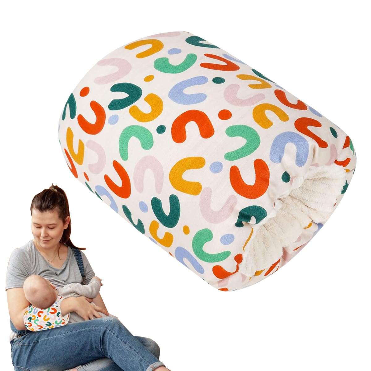 SNOWIE SOFT Breastfeeding Baby Pillow Mother Arm Pillow Soft Cotton Arm Support Pillow for Breastfeeding Mother Cute Print Pillow for Soothing, Breastfeeding, 23x18cm SNOWIE SOFT Breastfeeding Baby Pillow Mother Arm Pillow Soft Cotton Arm Support Pillow for Breastfeeding Mother Cute Print Pillow for Soothing, Breastfeeding, 23x18cm